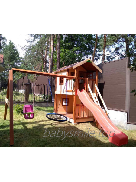 Дерев'яний майданчик Spielplatz - 27 з гойдалками